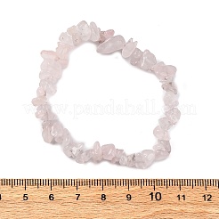 Unisex Chip Natural Rose Quartz Beaded Stretch Bracelets&nbsp;BJEW-S143-25