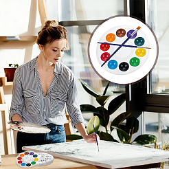 24Pcs Round PET Watercolor Oil Palette&nbsp;AJEW-WA0004-75