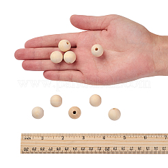 Natural Unfinished Wood Beads&nbsp;WOOD-S651-16mm-LF