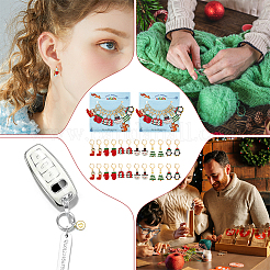 Alloy Enamel Tree & Gifts Box & Penguin & Snowman & Stocking & Glove Pendant Locking Stitch Markers&nbsp;HJEW-AB00066