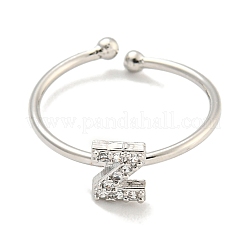 Rack Plating Brass Open Cuff Rings for Women&nbsp;RJEW-F162-02P-Z