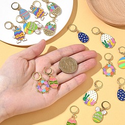 20Pcs 10 Styles Easter Alloy Enamel Pendant Decorations&nbsp;HJEW-YW00289