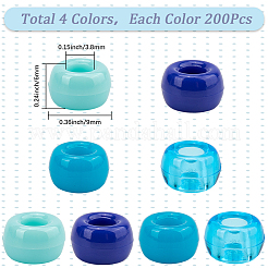 800Pcs 4 Colors Plastic Beads Sets&nbsp;KY-SP0001-24C