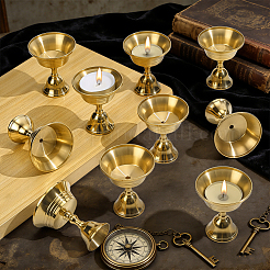 20Pcs Brass Candle Holders&nbsp;AJEW-WA0004-42