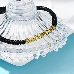 Polyester Cord Braided Bead Bracelets for Women&nbsp;BJEW-L698-01G-10