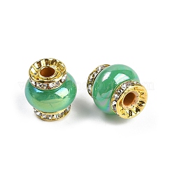 Resin Beads with Brass Rhinestone Rondelle&nbsp;KK-H490-05G-06