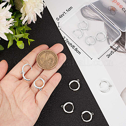 14Pcs Brass Micro Pave Clear Cubic Zirconia Hoop Earring Findings&nbsp;ZIRC-BBC0003-50