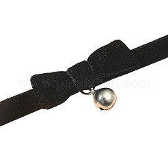 Bowknot Velvet with Alloy Bell Charm Choker Necklaces&nbsp;FS-WGF4DBD-01