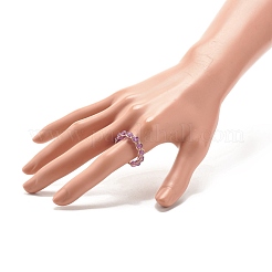 Natural & Synthetic Mixed Stone Beaded Finger Ring&nbsp;RJEW-JR00439