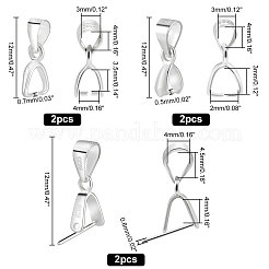 6Pcs 3 Style 925 Sterling Silver Pendant Bails&nbsp;STER-PH0002-19