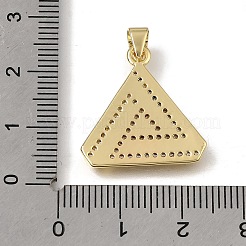 Brass Micro Pave Clear Cubic Zirconia Pendants&nbsp;KK-C262-21G