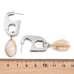 Brass Stud Dangle Earrings&nbsp;KK-CBA8324-17P