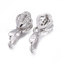 Anti-Tarnish Rhodium Plated 925 Sterling Silver Pendant Bails&nbsp;STER-L058-021P