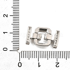 Rack Plating Brass Micro Pave Clear Cubic Zirconia Fold Over Clasps&nbsp;KK-V008-25P