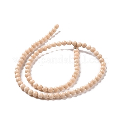 Natural Petrified Wood Round Beads Strands&nbsp;G-P128-49-4mm