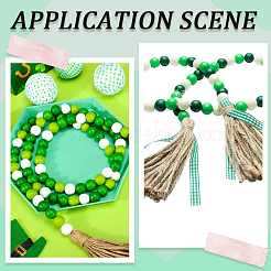 250Pcs 5  Colors Spray Painted Round Natural Schima Wood Beads&nbsp;WOOD-PA0001-73C