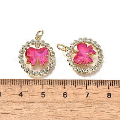 Brass Micro Pave Cubic Zirconia Pendants&nbsp;KK-Q043-07G-01