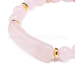 Natural Rose Quartz Rectangle Beaded Stretch Bracelet&nbsp;BJEW-JB08982-03