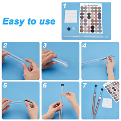 50Pcs Transparent Tube Plastic Bead Containers with Lids & 2 Styles Blank Paper Stickers&nbsp;FIND-GA0008-27