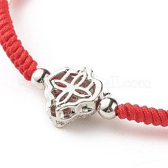 Natural Crackle Quartz & Lava Rock Braided Bead Bracelets Set&nbsp;BJEW-JB07212-03