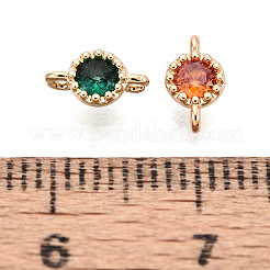 Brass Pave Cubic Zirconia Connector Charms&nbsp;KK-N276-04G