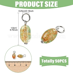 50Pcs Glass Pendants&nbsp;PALLOY-YW00217