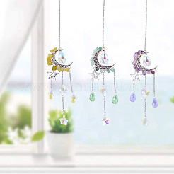 Moon & Star Alloy Hanging Ornaments&nbsp;HJEW-TADJ0024