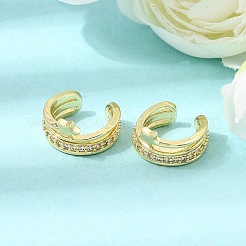 Brass Micro Pave Cubic Zirconia Cuff Earrings for Women&nbsp;CU-CBAE7DF-30G