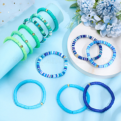 12Pcs 12 Color Polymer Clay Heishi Bead Stretch Bracelets Set with Plastic Beaded&nbsp;BJEW-PH01903