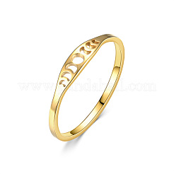 Hollow Moon Phase 304 Stainless Steel Finger Rings&nbsp;FS-WG454BE-05