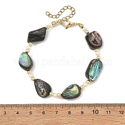 Natural Abalone Shell/Paua Shell Beaded Bracelets&nbsp;BJEW-JB14221