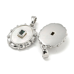 Brass with Cubic Zirconia with Sea Shell Pendants&nbsp;KK-Q820-19P