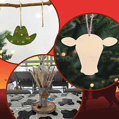 30Pcs 3 Styles Cowboy Boy Theme Unfinished Wood Pendants&nbsp;WOOD-SP0001-47