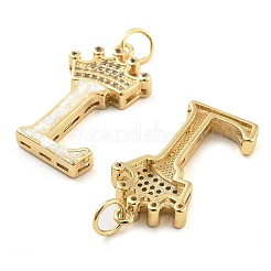 Brass Micro Pave Clear Cubic Zirconia Pendants&nbsp;KK-G498-01L-02