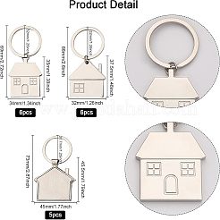 17Pcs 3 Style Zinc Alloy Keychain&nbsp;KEYC-CA0001-22