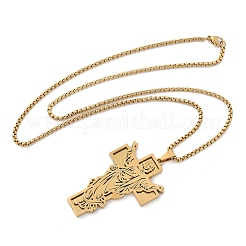 201 Stainless Steel Religion Pendant Necklaces&nbsp;NJEW-Z058-04G
