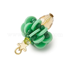 Handmade Polymer Clay & Glass & Brass Pendants&nbsp;PALLOY-MZ00839