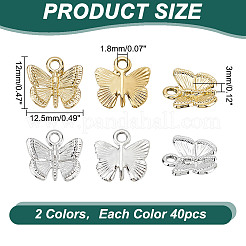 80Pcs 2 Colors Alloy Charms&nbsp;FIND-HY0003-78