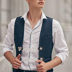 5Pcs Iron & Imitation Leather Waistcoat Extension Chain&nbsp;FIND-CA0009-87A