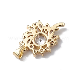 Rack Plating Brass Micro Pave Clear Cubic Zirconia Pendants&nbsp;KK-H434-41G