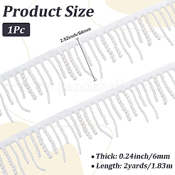 2 Yards Plastic Imitation Pearl & Polyester Beaded Trim Garland Strand&nbsp;OCOR-CY0004-08