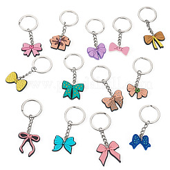 13Pcs 13 Styles PVC Plastic Bowknot Keychains&nbsp;KEYC-TA0001-55