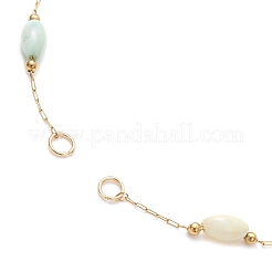 Dyed Rice Natural Shell & 304 Stainless Steel Link Chain Bracelet Making&nbsp;AJEW-JB01385