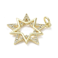 Brass Micro Pave Cubic Zirconia Pendants&nbsp;KK-L248-07G-02