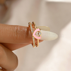 Fashionable Cute Brass Cubic Zirconia Cuff Rings&nbsp;XX5517