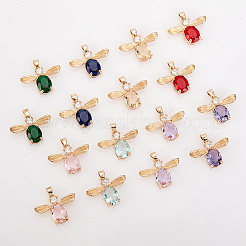 16Pcs 8 Colors Glass Pendants&nbsp;GLAA-GA0001-31
