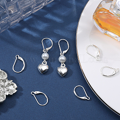4 Pairs 925 Sterling Silver Leverback Earring Findings&nbsp;STER-BBC0001-85