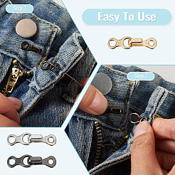 18Pcs 3 Colors Alloy Adjustable Jean Hook and Eye Hook&nbsp;FIND-TA0010-76