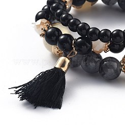 Multi-layered Stretch Bracelets Sets&nbsp;BJEW-H533-01D