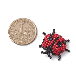 TOHO Glass Seed Beaded Ladybug Pendants&nbsp;PALLOY-MZ01123